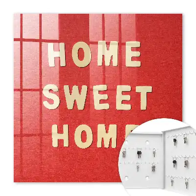 Home sweet home wanddecoratie met rode achtergrond