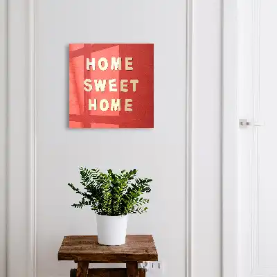 Home sweet home wanddecoratie met rode achtergrond