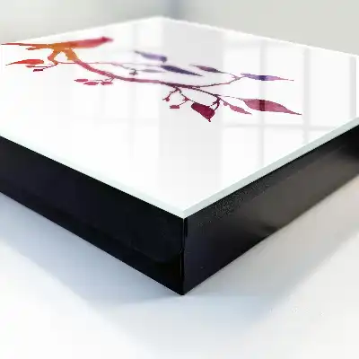 Decoratietak met vogel in rood en paars