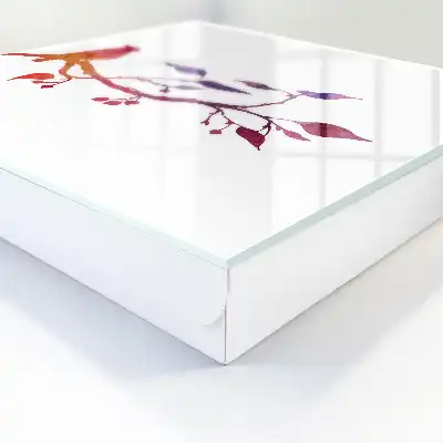 Decoratietak met vogel in rood en paars