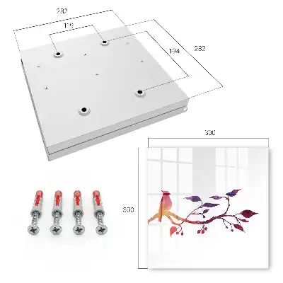 Decoratietak met vogel in rood en paars