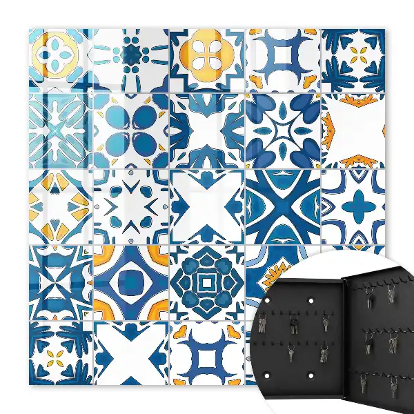 Geometrische patronen met geel contrast