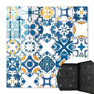 Geometrische patronen met geel contrast