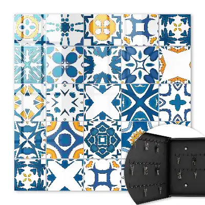 Geometrische patronen met geel contrast