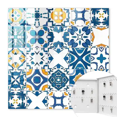 Geometrische patronen met geel contrast