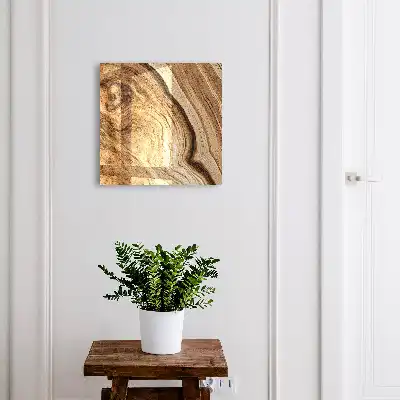 Houten wanddecoratie met golvend design