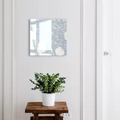 Plantmotieven op een blauwe achtergrond