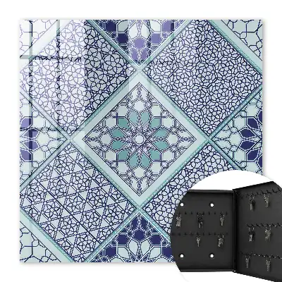 Geometrisch patroon in blauwe tinten