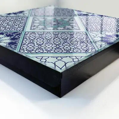 Geometrisch patroon in blauwe tinten