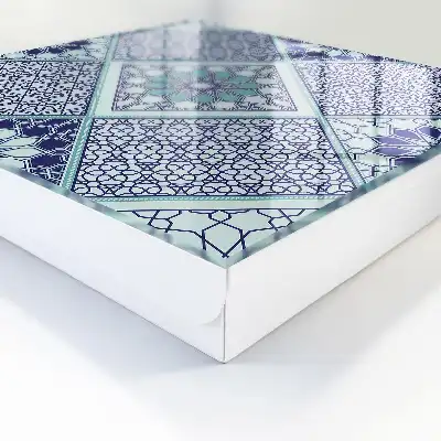 Geometrisch patroon in blauwe tinten