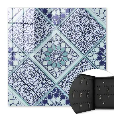 Geometrisch patroon in blauwe tinten