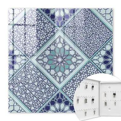 Geometrisch patroon in blauwe tinten