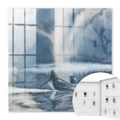 De stilte van de mist drukte zich in het water