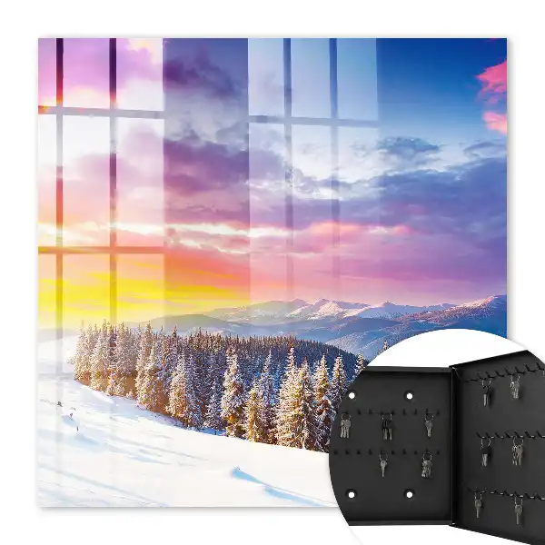 Winterse zonsondergang in het berglandschap