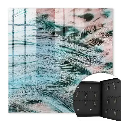 Pastelblauwe met roze veren