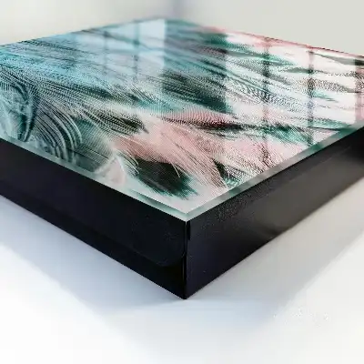 Pastelblauwe met roze veren