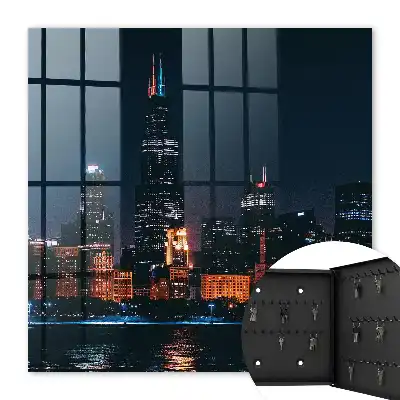 Een nachtelijke stad vol lichtjes