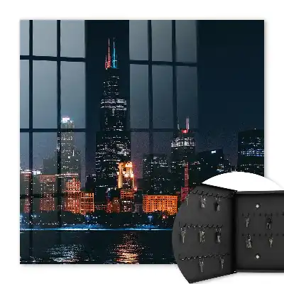 Een nachtelijke stad vol lichtjes