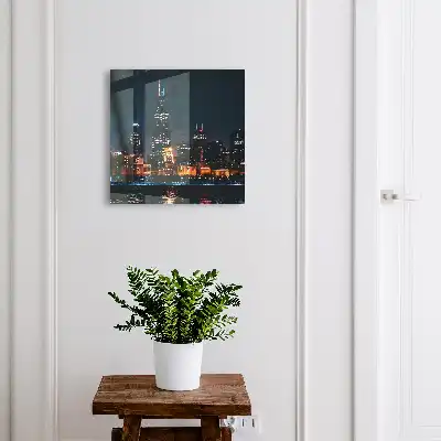 Een nachtelijke stad vol lichtjes