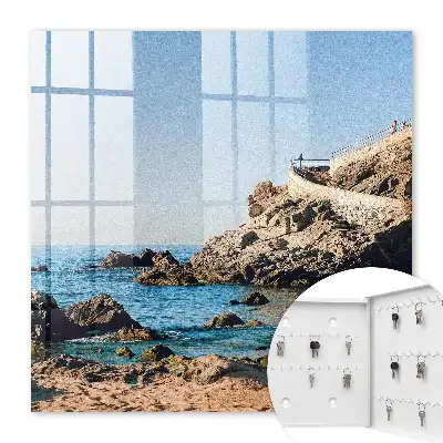 Kustlandschap met blauwe zee