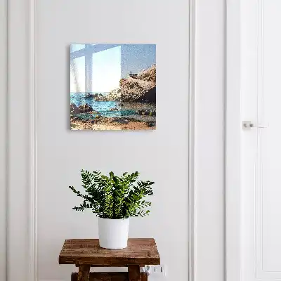 Kustlandschap met blauwe zee