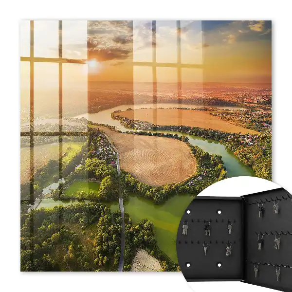 Natuurlandschap bij zonsondergang