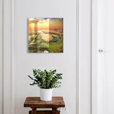 Natuurlandschap bij zonsondergang