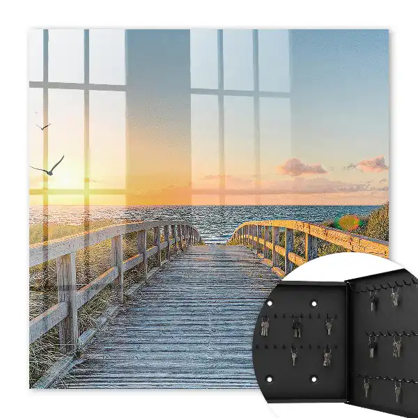 Pad naar zonsondergang langs de oceaan