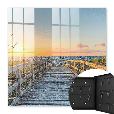 Pad naar zonsondergang langs de oceaan