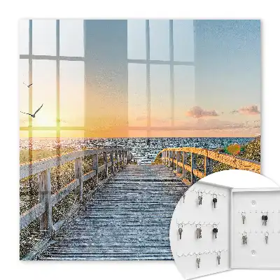Pad naar zonsondergang langs de oceaan