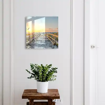 Pad naar zonsondergang langs de oceaan