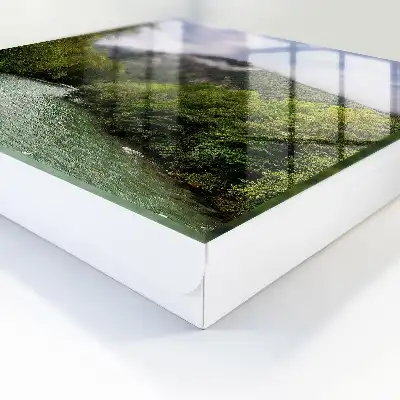 Berglandschap met rivier en bos