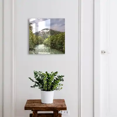 Berglandschap met rivier en bos