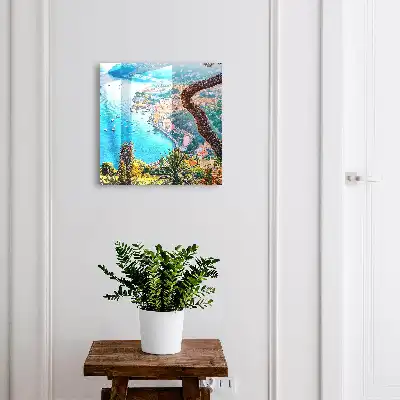 Vakantielandschap aan de kust van de baai