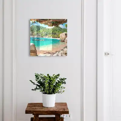 Wanddecoratie met een paradijselijk uitzicht op groene heuvels