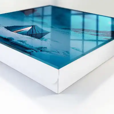 Blauwe nacht met verlichte tent