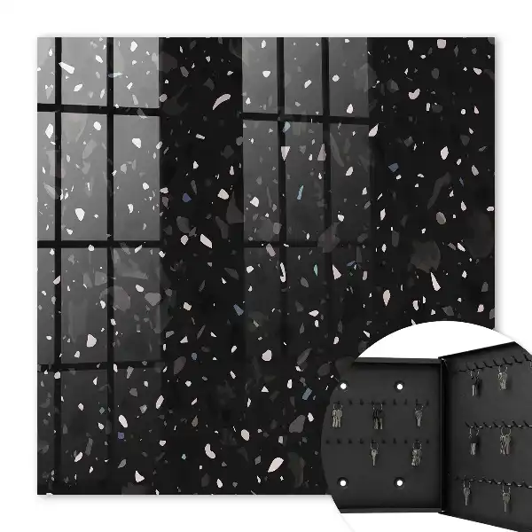 Achtergrond met zwart terrazzo motief