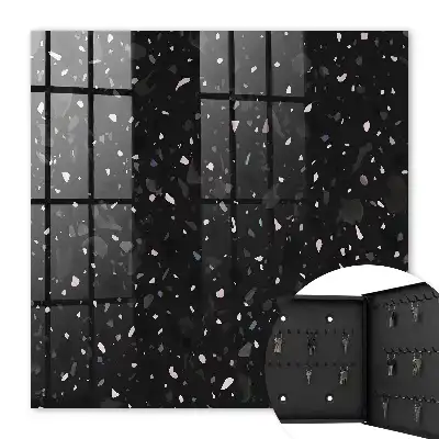 Achtergrond met zwart terrazzo motief