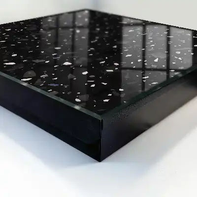 Achtergrond met zwart terrazzo motief