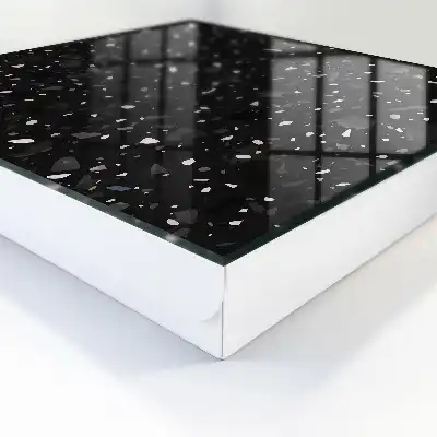 Achtergrond met zwart terrazzo motief