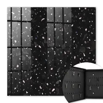 Achtergrond met zwart terrazzo motief