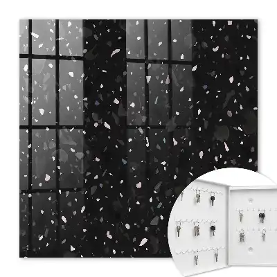 Achtergrond met zwart terrazzo motief