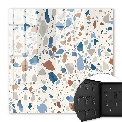 Mozaïek van steen met blauwe accenten
