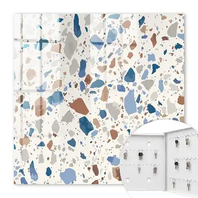 Mozaïek van steen met blauwe accenten