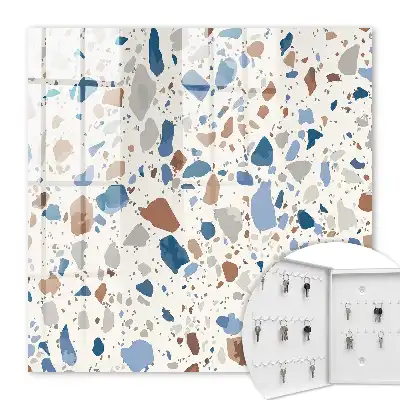 Mozaïek van steen met blauwe accenten