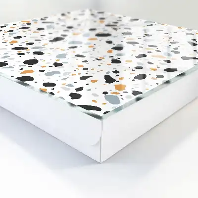 Behang met terrazzopatroon en harmonieuze vormen