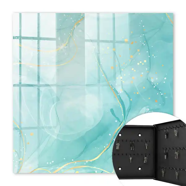 Turquoise oorbellen met druppelvormig design en lijnenspel