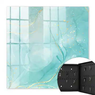 Turquoise oorbellen met druppelvormig design en lijnenspel
