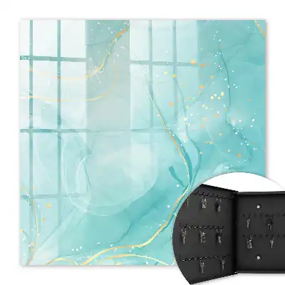 Turquoise oorbellen met druppelvormig design en lijnenspel