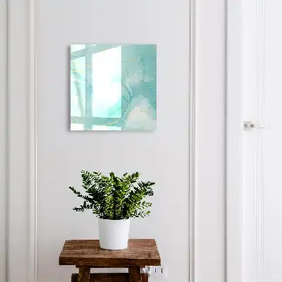 Turquoise oorbellen met druppelvormig design en lijnenspel